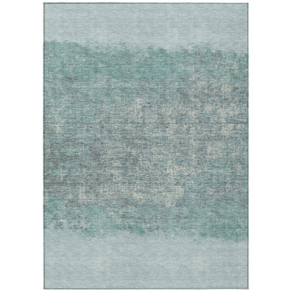 Machine Washable Indoor/Outdoor Chantille ACN2214 Teal 8' x 10' Rug