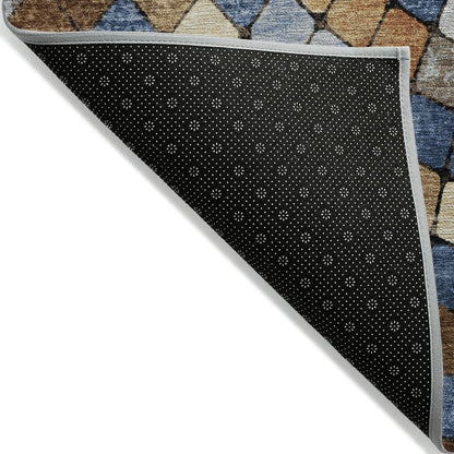 Machine Washable Indoor/Outdoor Chantille ACN2216 Denim 3' x 5' Rug