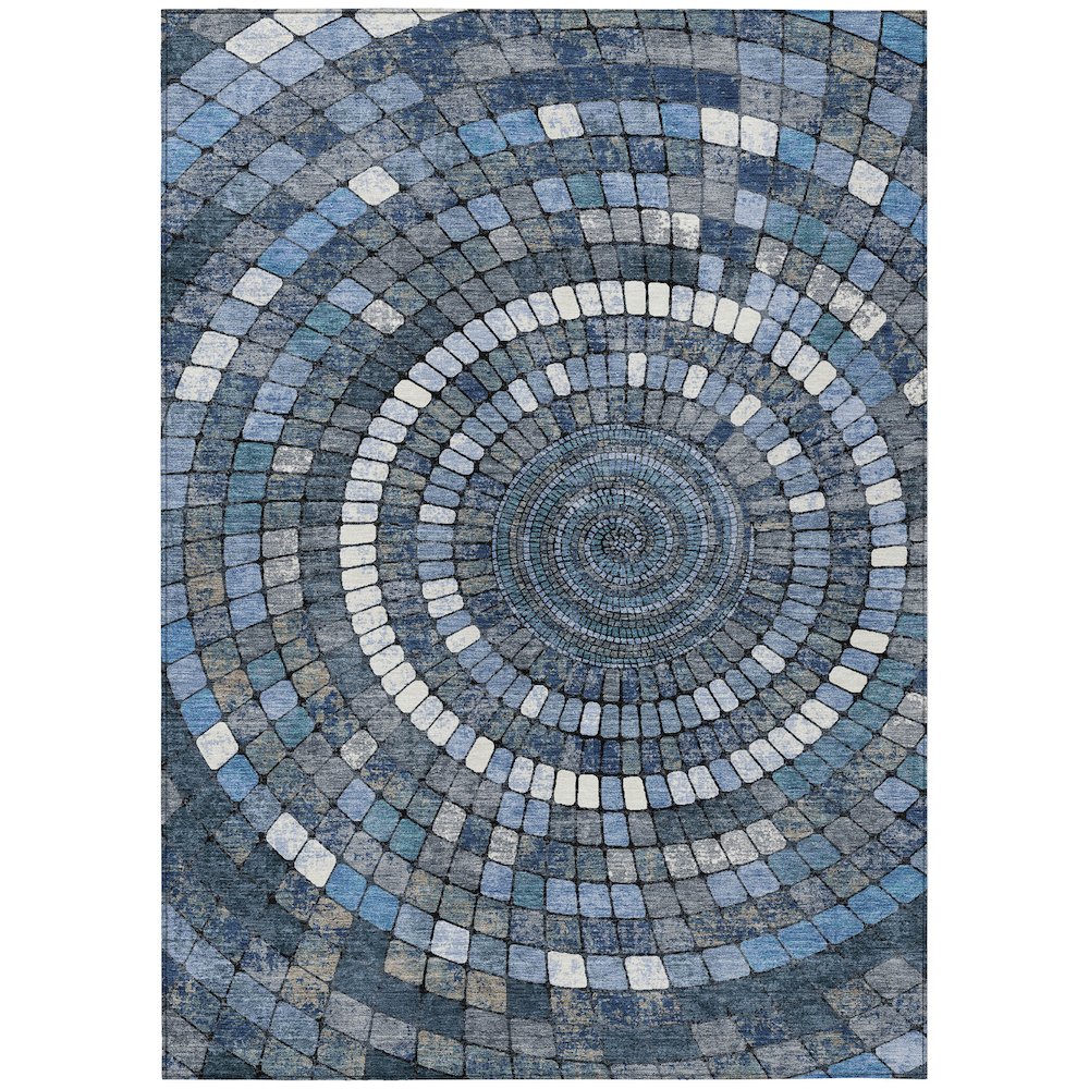 Machine Washable Indoor/Outdoor Chantille ACN2216 Navy 8' x 10' Rug