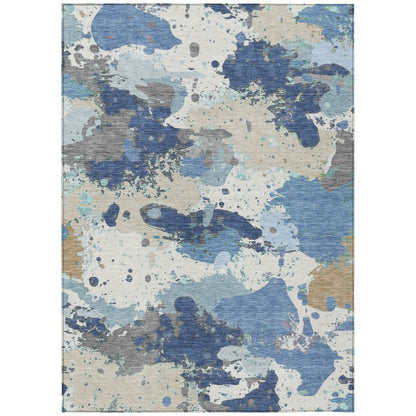 Machine Washable Indoor/Outdoor Chantille ACN2217 Denim 8' x 10' Rug