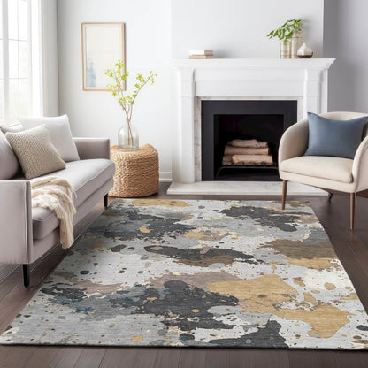 Machine Washable Indoor/Outdoor Chantille ACN2217 Gray 8' x 10' Rug