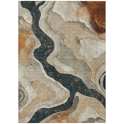 Machine Washable Indoor/Outdoor Chantille ACN2219 Putty 8' x 10' Rug