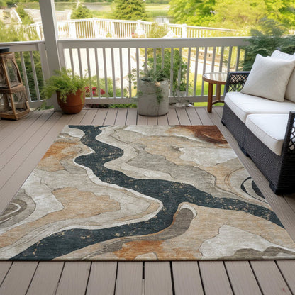 Machine Washable Indoor/Outdoor Chantille ACN2219 Putty 8' x 10' Rug