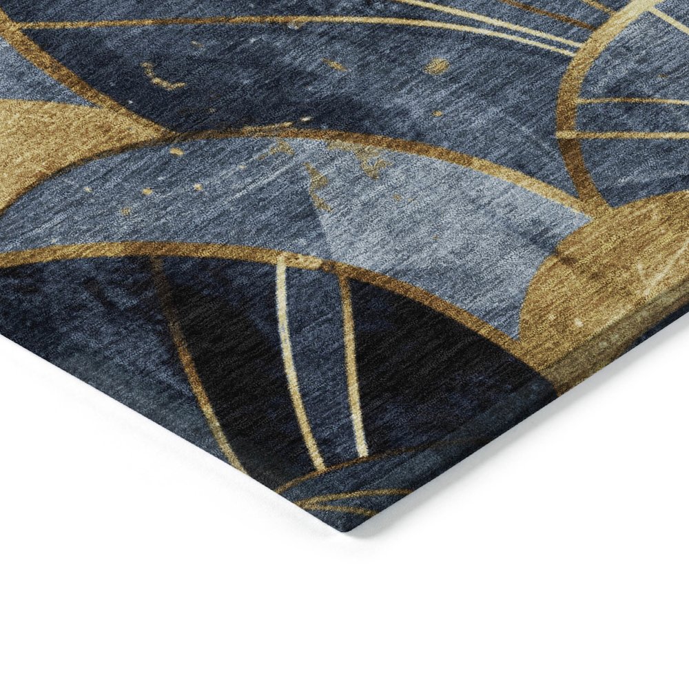 Machine Washable Indoor/Outdoor Chantille ACN2221 Navy 3' x 5' Rug