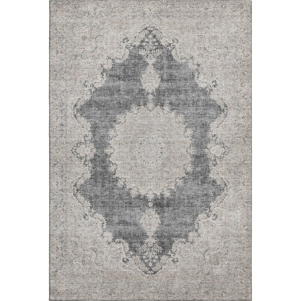 Premium Machine Washable Mayfield AMF1003 Black 8' x 10' Rug