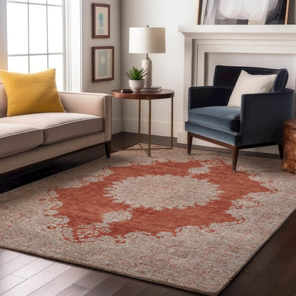 Premium Machine Washable Mayfield AMF1003 Rust 8' x 10' Rug