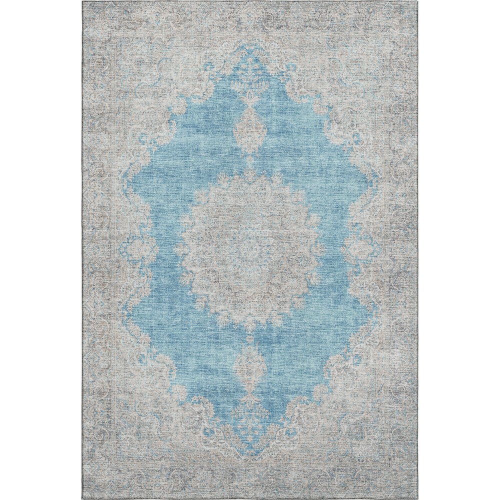 Premium Machine Washable Mayfield AMF1003 Teal 8' x 10' Rug
