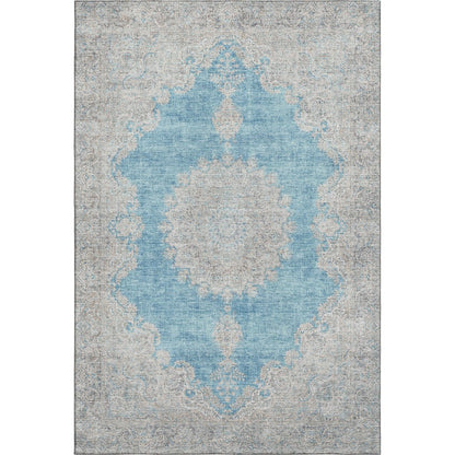 Premium Machine Washable Mayfield AMF1003 Teal 8' x 10' Rug