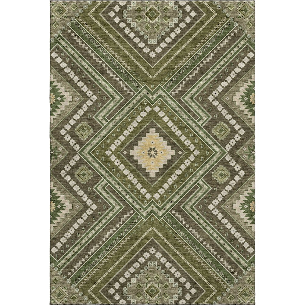 Premium Machine Washable Mayfield AMF1010 Olive 8' x 10' Rug