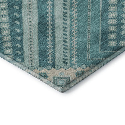 Premium Machine Washable Mayfield AMF1010 Teal 3' x 5' Rug