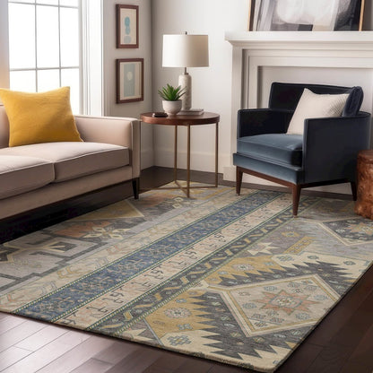 Premium Machine Washable Mayfield AMF1015 Silver 8' x 10' Rug