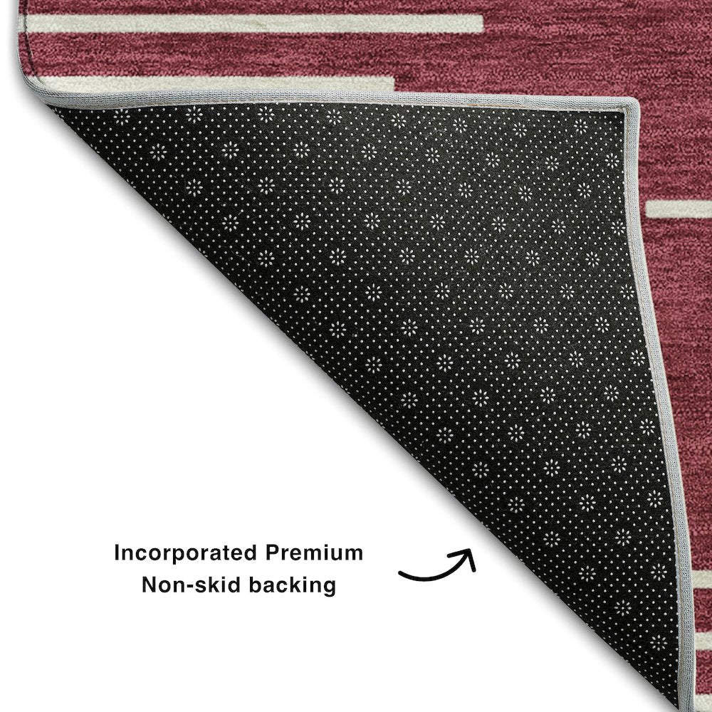 Premium Machine Washable Mayfield AMF1016 Garnet 3' x 5' Rug