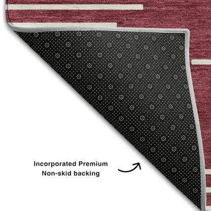 Premium Machine Washable Mayfield AMF1016 Garnet 3' x 5' Rug