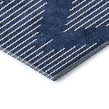 Premium Machine Washable Mayfield AMF1016 Navy 3' x 5' Rug