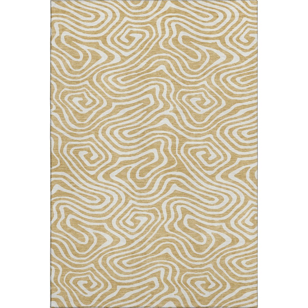 Premium Machine Washable Mayfield AMF1020 Gold 8' x 10' Rug