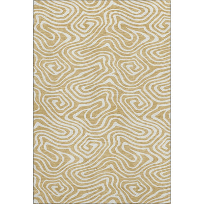 Premium Machine Washable Mayfield AMF1020 Gold 8' x 10' Rug