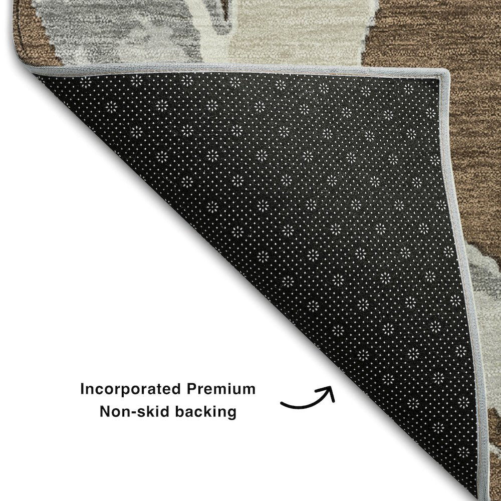 Premium Machine Washable Mayfield AMF1022 Brown 3' x 5' Rug