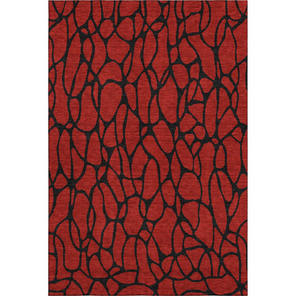 Premium Machine Washable Mayfield AMF1023 Red 8' x 10' Rug