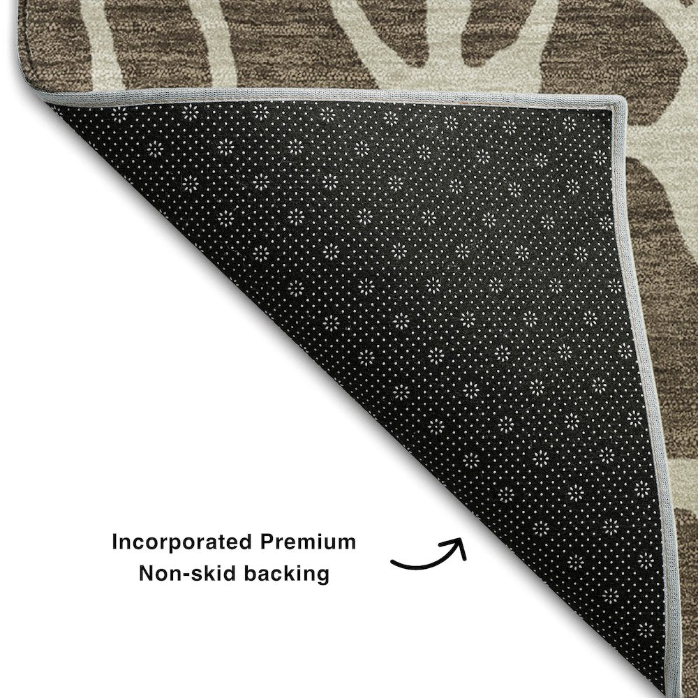 Premium Machine Washable Mayfield AMF1024 Fudge 3' x 5' Rug