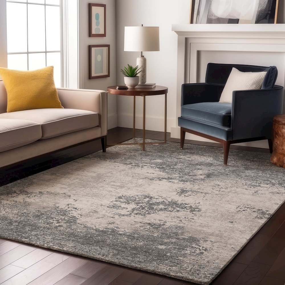 Premium Machine Washable Mayfield AMF1027 Gray 8' x 10' Rug