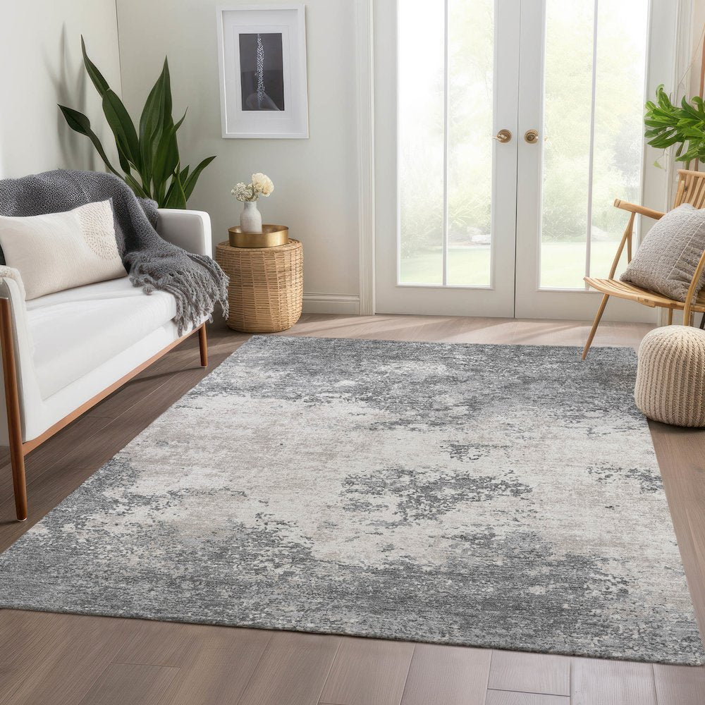 Premium Machine Washable Mayfield AMF1027 Gray 8' x 10' Rug
