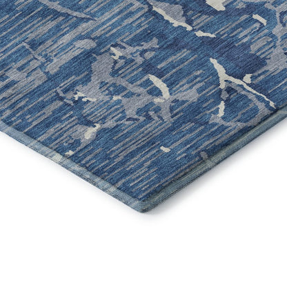 Premium Machine Washable Mayfield AMF1046 Blue 3' x 5' Rug