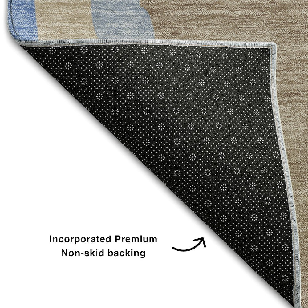 Premium Machine Washable Mayfield AMF1047 Taupe 3' x 5' Rug