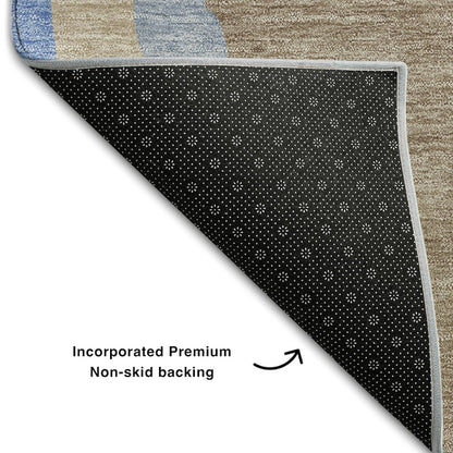 Premium Machine Washable Mayfield AMF1047 Taupe 3' x 5' Rug