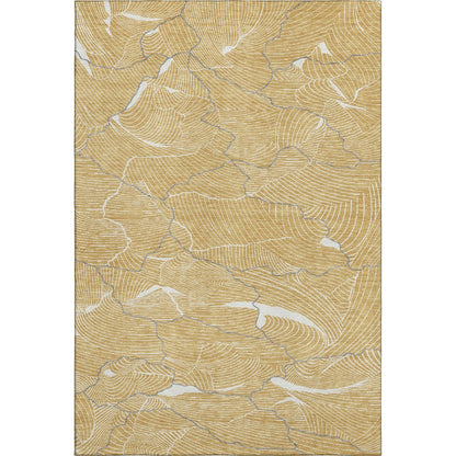 Premium Machine Washable Mayfield AMF1048 Gold 8' x 10' Rug