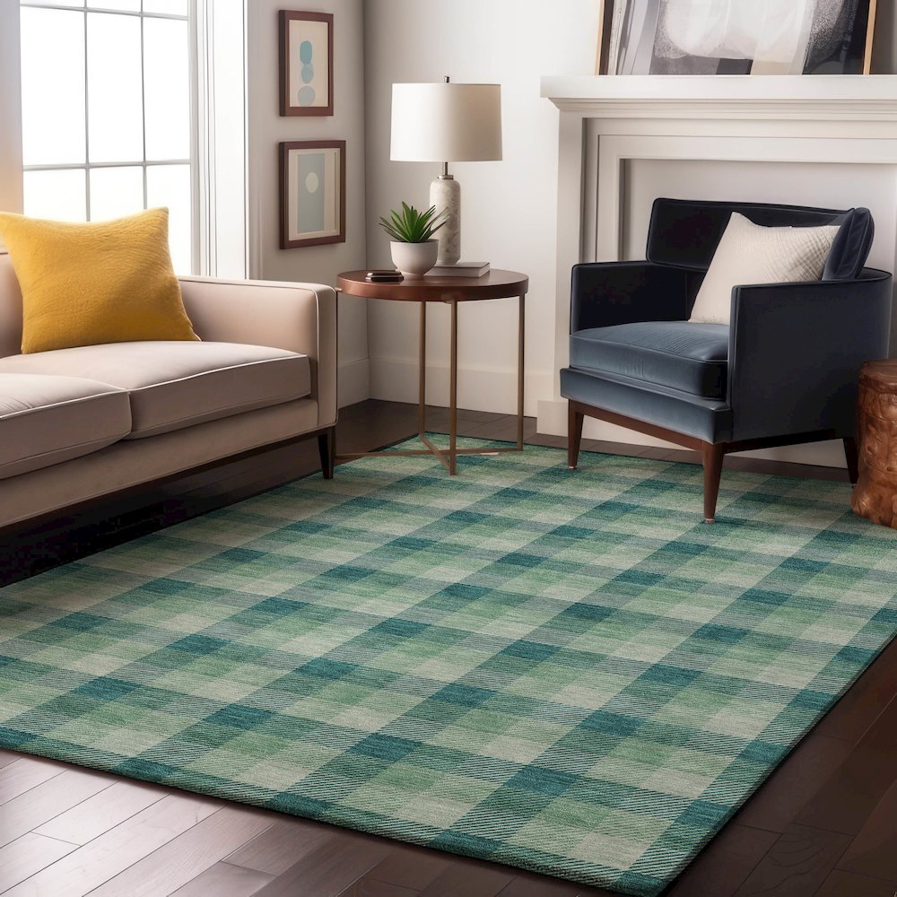 Premium Machine Washable Mayfield AMF1053 Seafoam 8' x 10' Rug