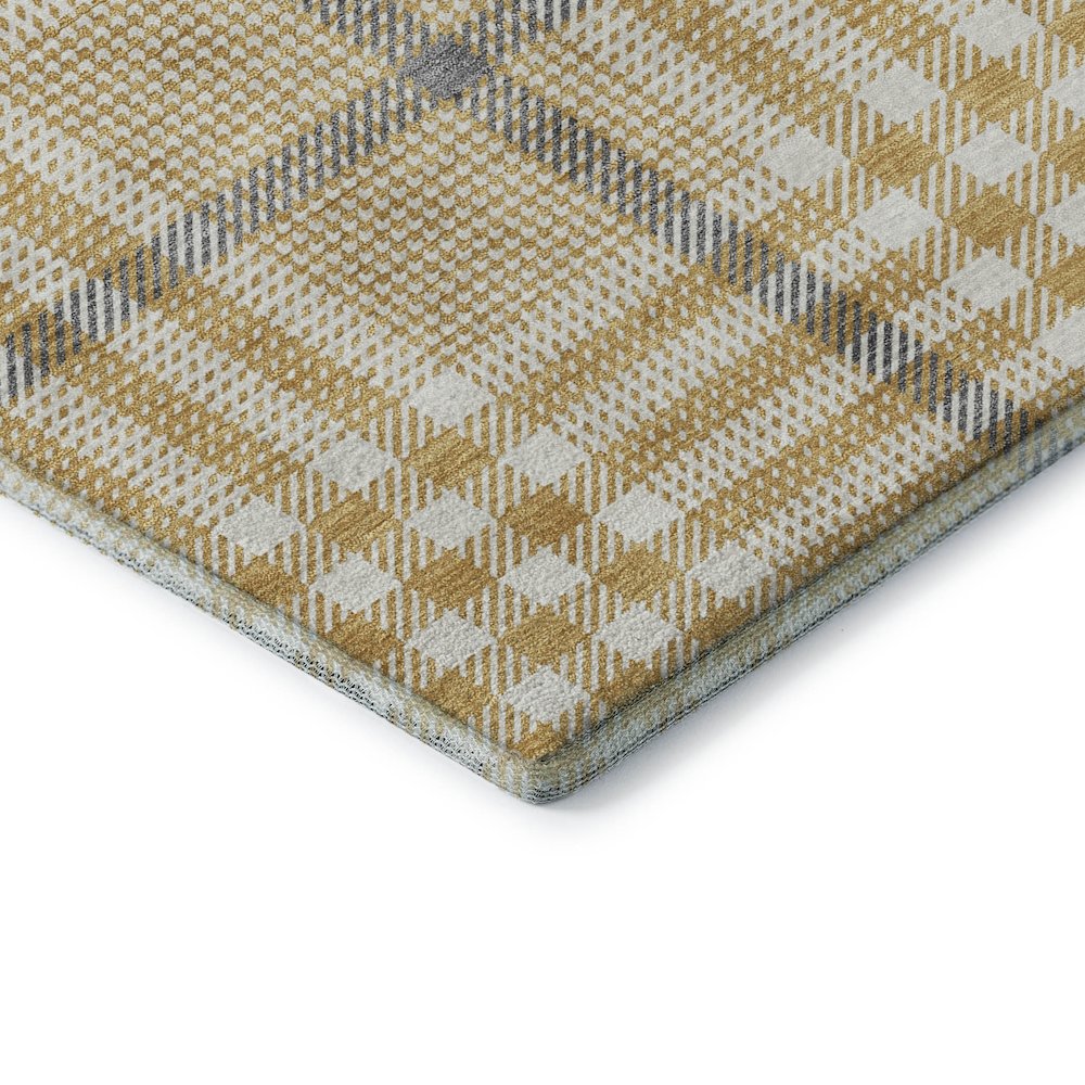 Premium Machine Washable Mayfield AMF1054 Gold 3' x 5' Rug