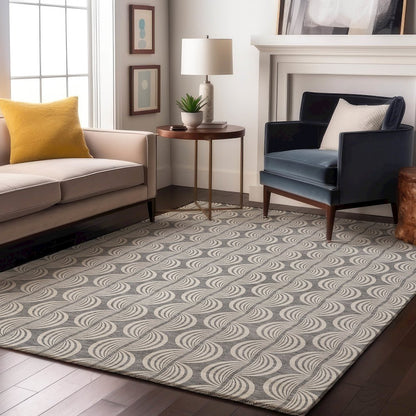 Premium Machine Washable Mayfield AMF1055 Gray 8' x 10' Rug
