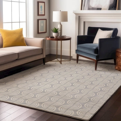 Premium Machine Washable Mayfield AMF1056 Silver 8' x 10' Rug