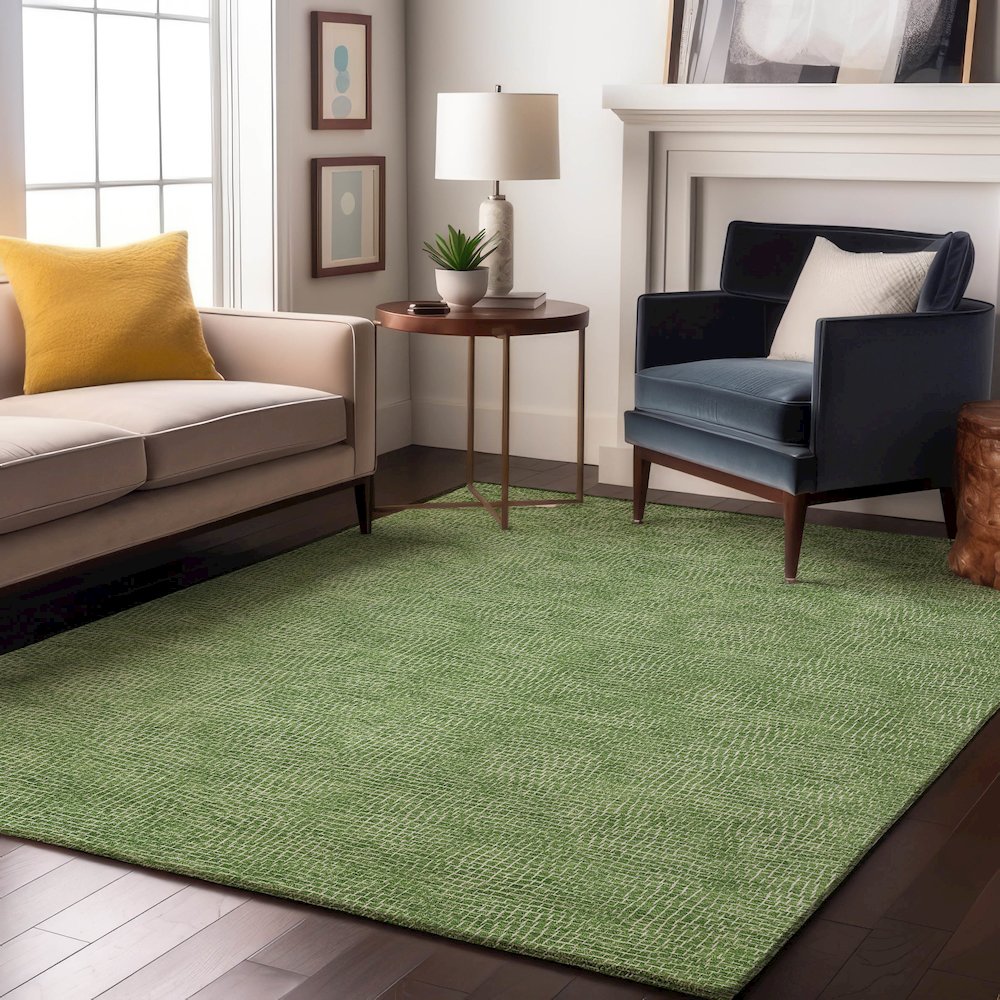 Premium Machine Washable Mayfield AMF1057 Green 8' x 10' Rug