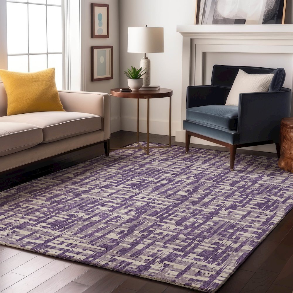 Premium Machine Washable Mayfield AMF1059 Purple 8' x 10' Rug
