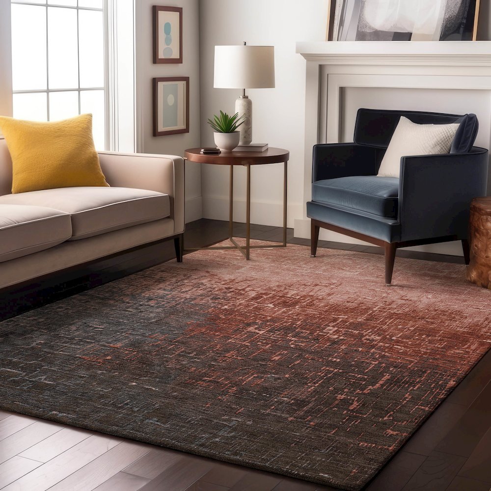 Premium Machine Washable Mayfield AMF1066 Paprika 8' x 10' Rug