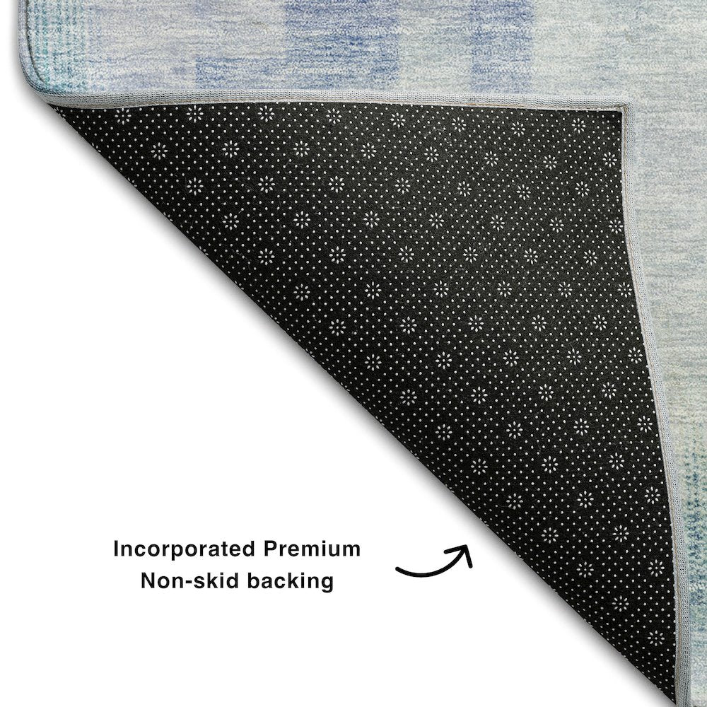 Premium Machine Washable Mayfield AMF1067 Blue 3' x 5' Rug