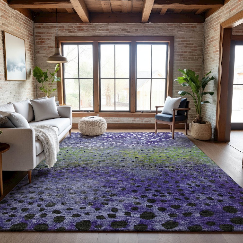 Premium Machine Washable Mayfield AMF1074 Purple 8' x 10' Rug