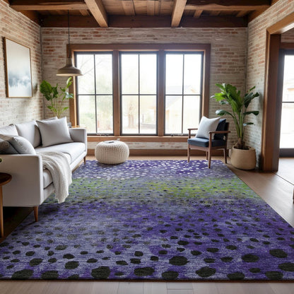 Premium Machine Washable Mayfield AMF1074 Purple 8' x 10' Rug