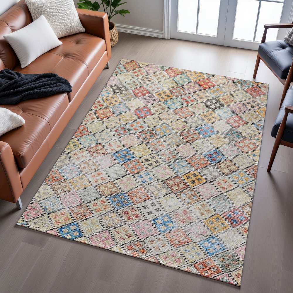 Premium Machine Washable Mayfield AMF1081 Paprika 8' x 10' Rug