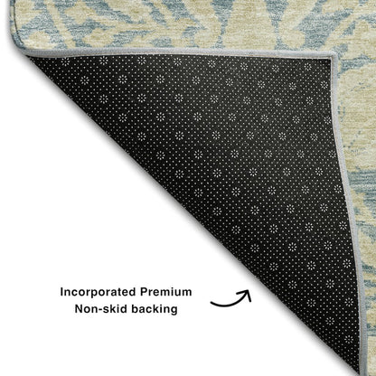 Premium Machine Washable Mayfield AMF1086 Sky 3' x 5' Rug
