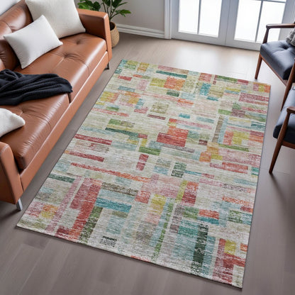 Premium Machine Washable Mayfield AMF1090 Paprika 8' x 10' Rug