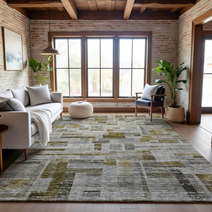 Premium Machine Washable Mayfield AMF1090 Taupe 8' x 10' Rug