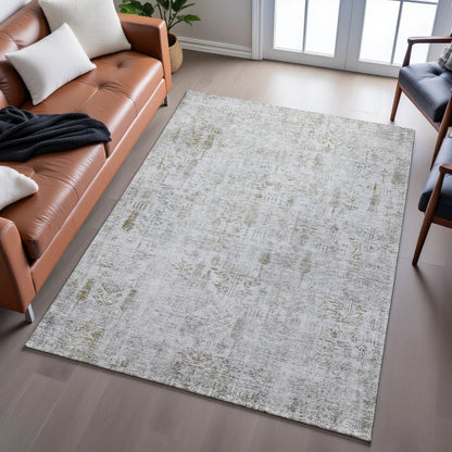 Premium Machine Washable Mayfield AMF1092 Silver 8' x 10' Rug