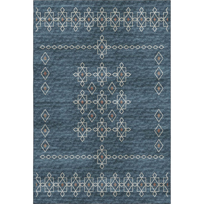Premium Machine Washable Mayfield  Blue 8' x 10' Rug