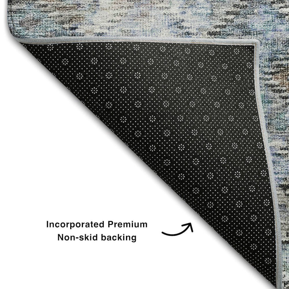 Premium Machine Washable Mayfield AMF1109 Blue 3' x 5' Rug