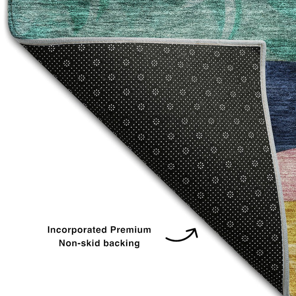 Premium Machine Washable Mayfield AMF1120 Green 3' x 5' Rug