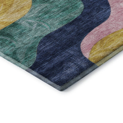 Premium Machine Washable Mayfield AMF1120 Green 3' x 5' Rug