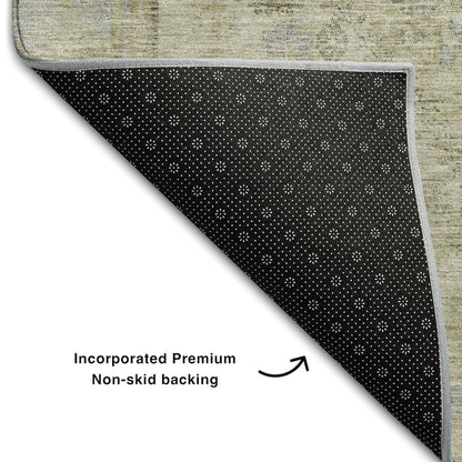 Premium Machine Washable Mayfield AMF1134 Taupe 3' x 5' Rug