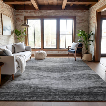Premium Machine Washable Mayfield AMF1141 Gray 8' x 10' Rug